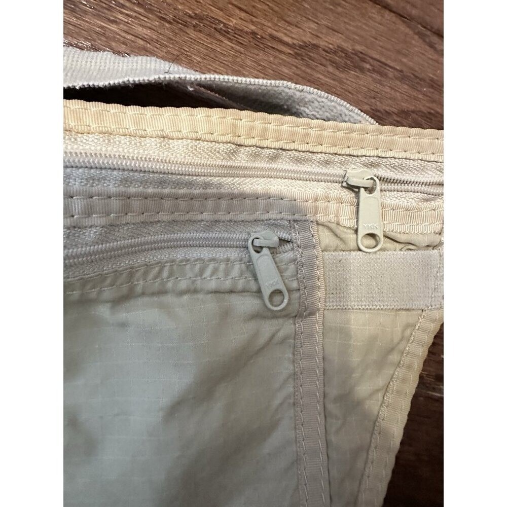 Travel Belt Bag Money Pouch Zipper Beige - Picture 3 of 5
